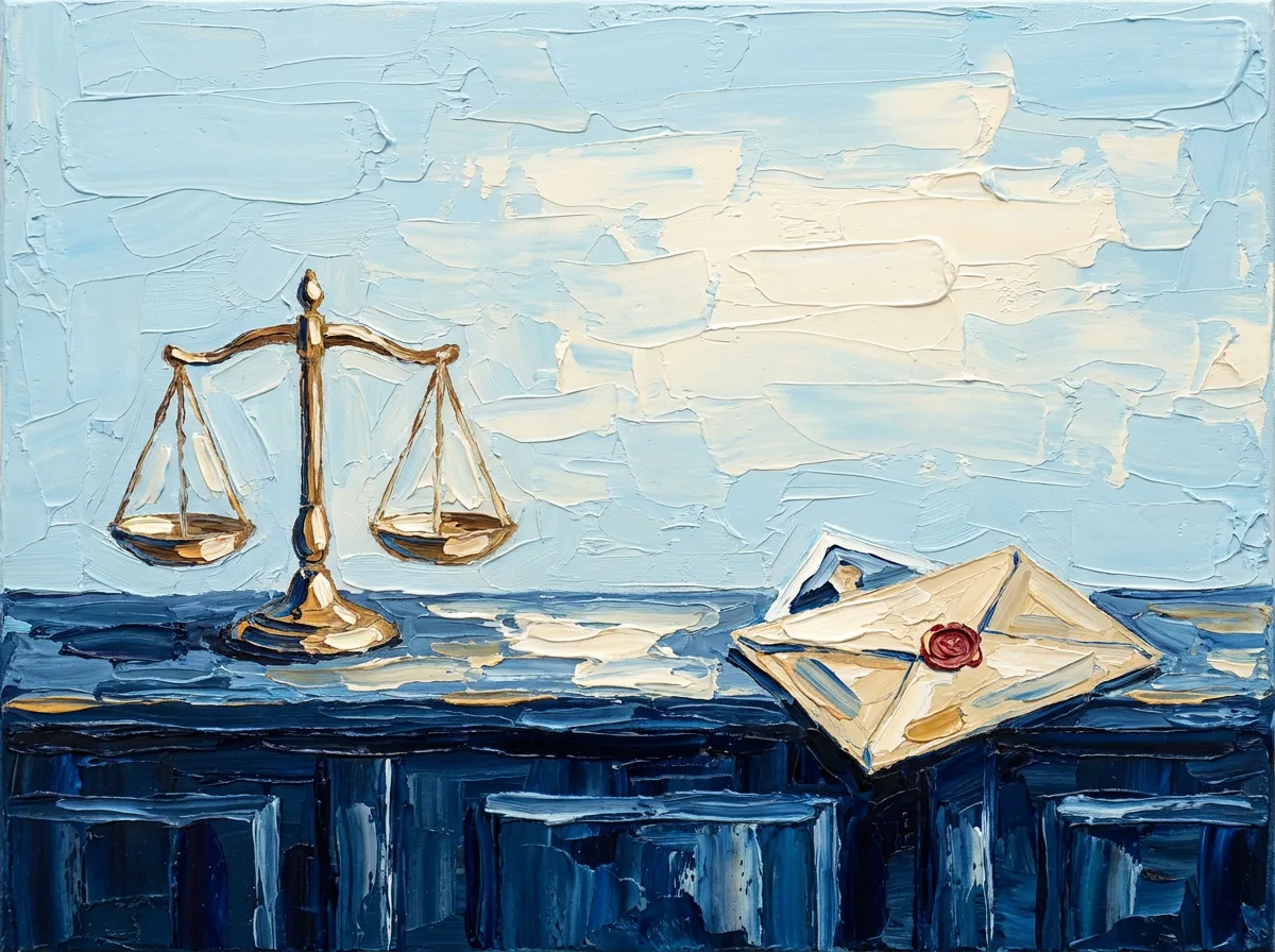 Impasto oil painting representing Courts & legal
