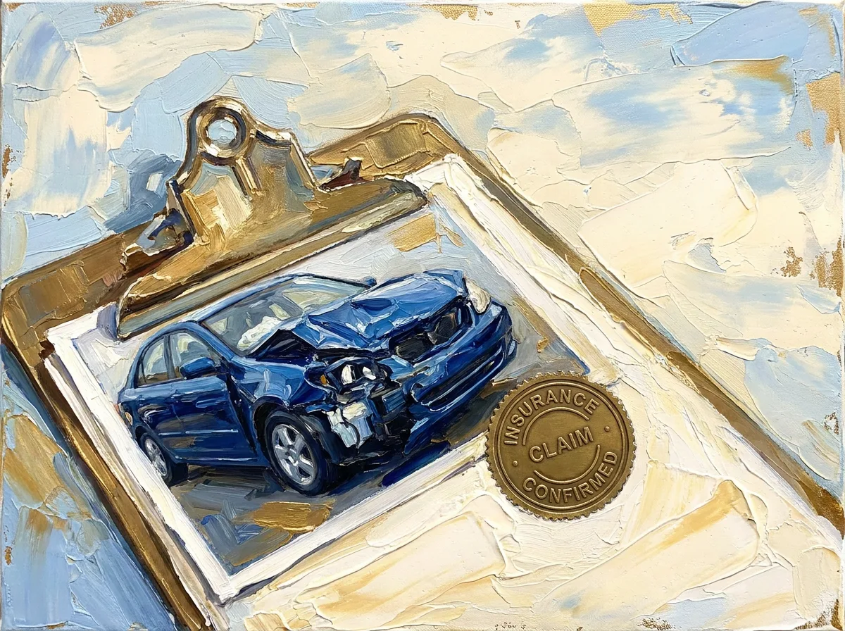 Impasto oil painting representing Insurance