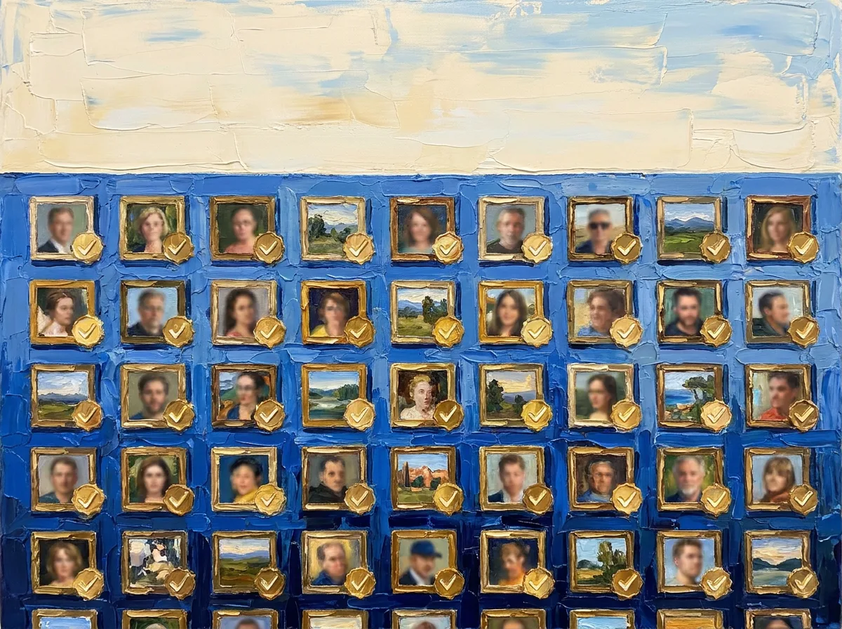 Impasto oil painting representing Social platforms
